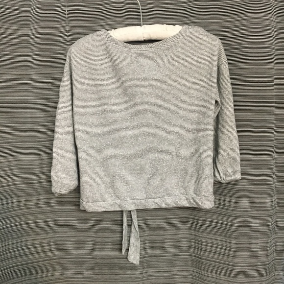 grey & gray White/Black Pinstripe Cotton Knit Top Size Small - Picture 2 of 8